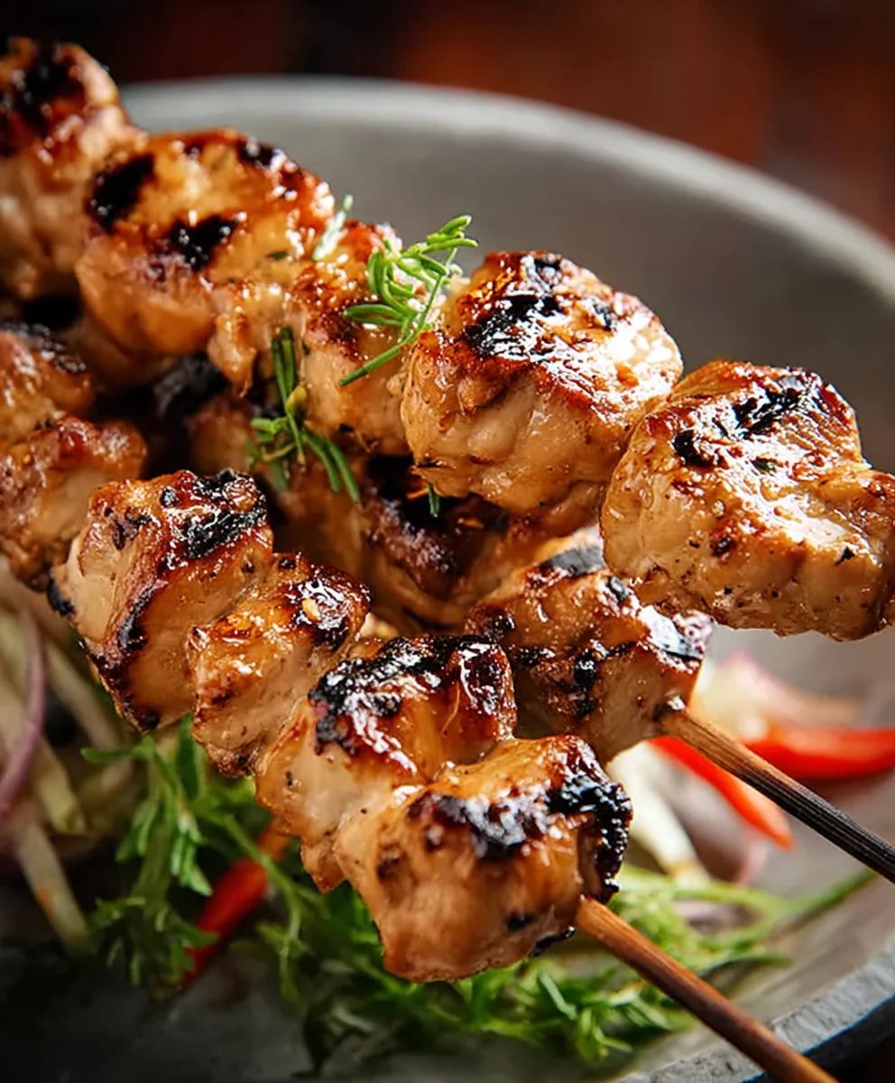 Bang Bang Chicken Skewers- Spicy Sweet Appetizer