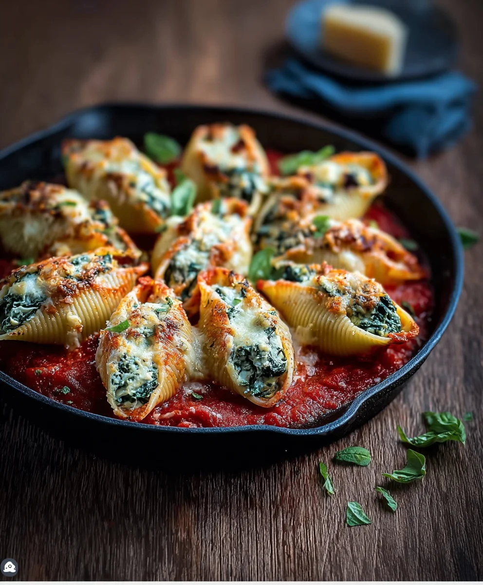Easy Spinach Ricotta Stuffed Shells Recipe