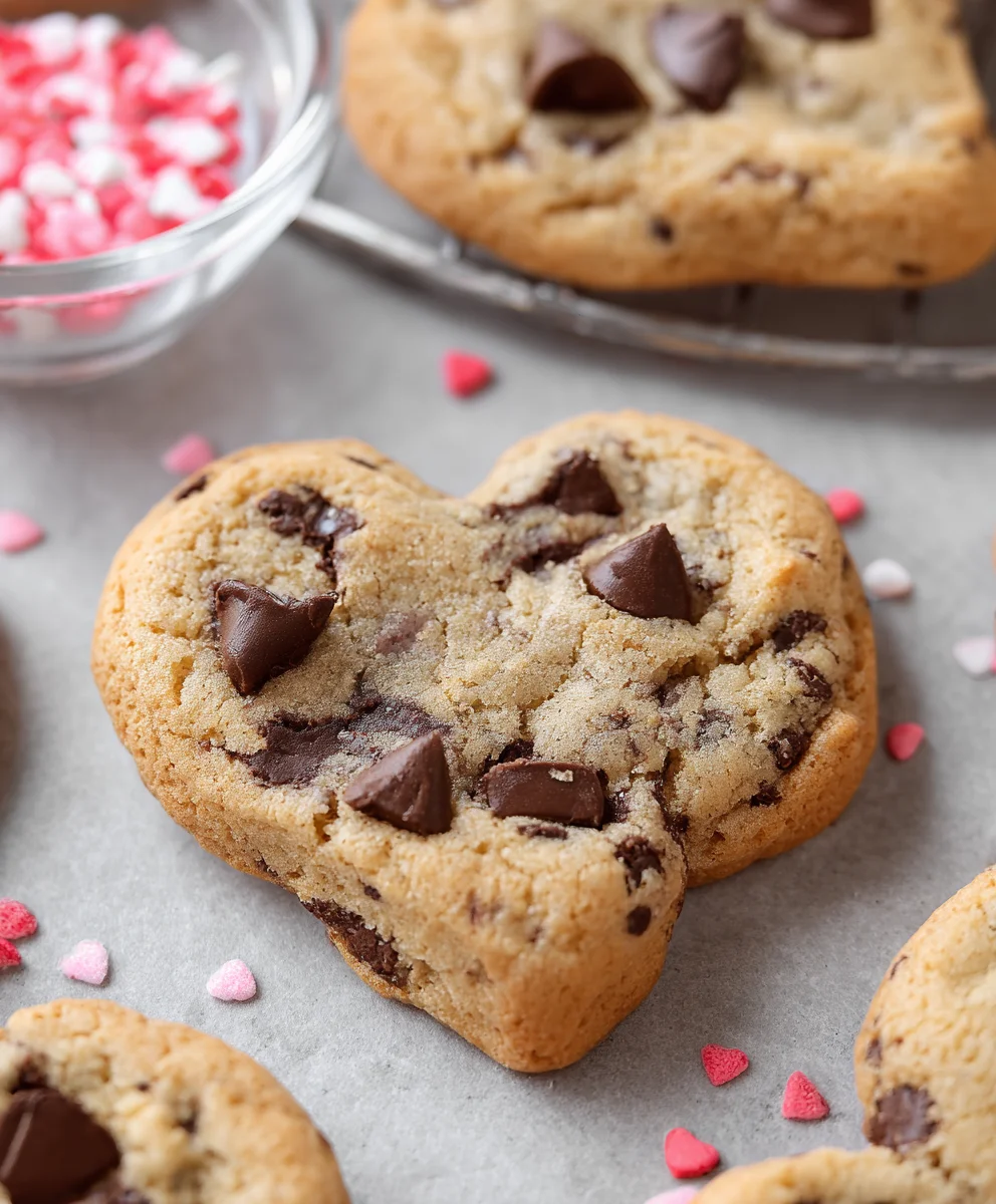 Easy Heart Shaped Chocolate Chip Cookies Recipe