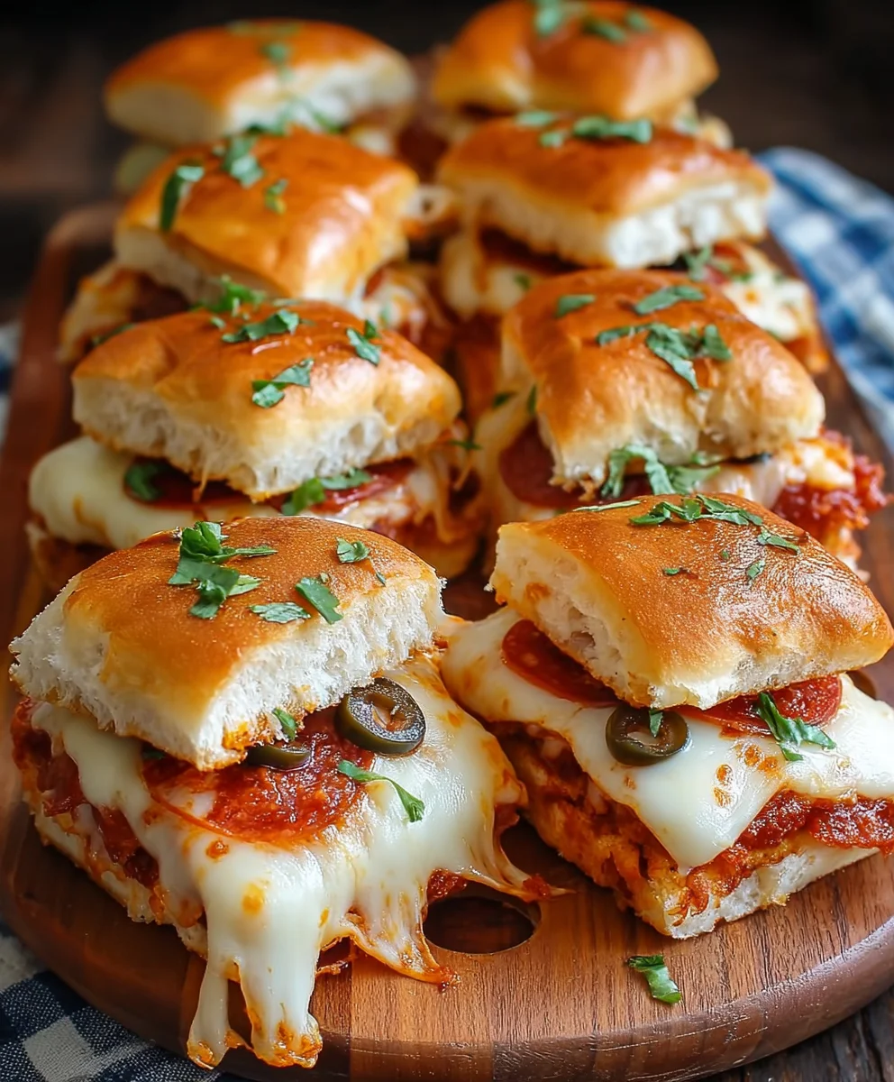 Game Day Cheesy Beef Pizza Sliders-Easy Party Food