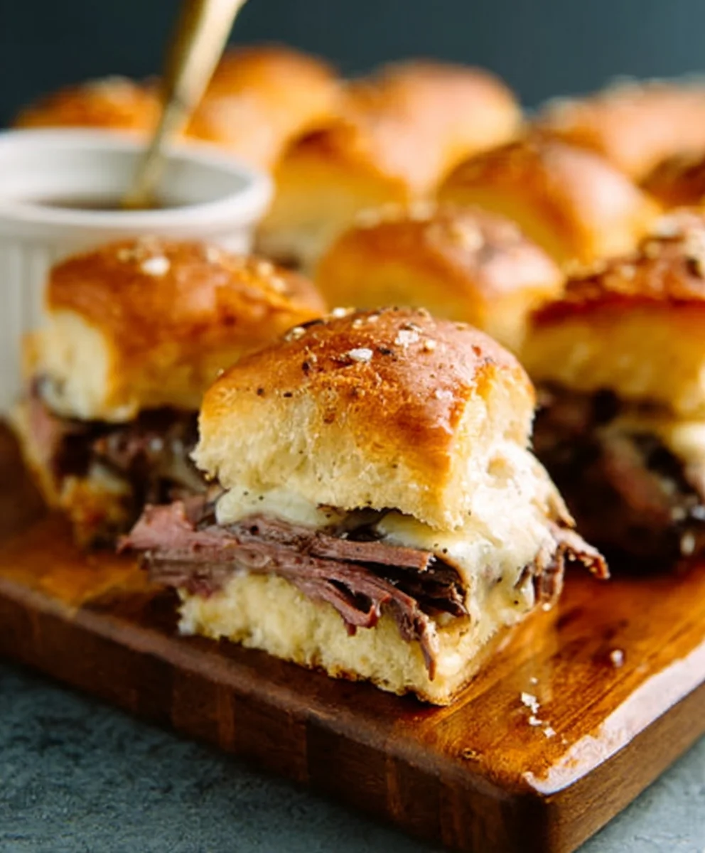 Easy French Dip Sliders-Perfect Party Appetizer