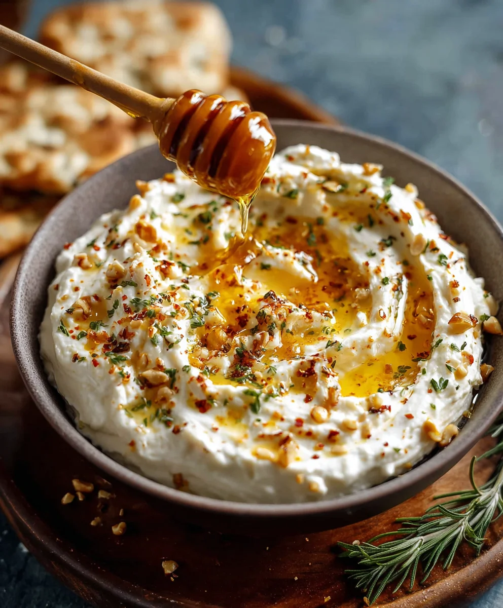Spicy Ricotta Dip Hot Honey Recipe-Easy Appetizer