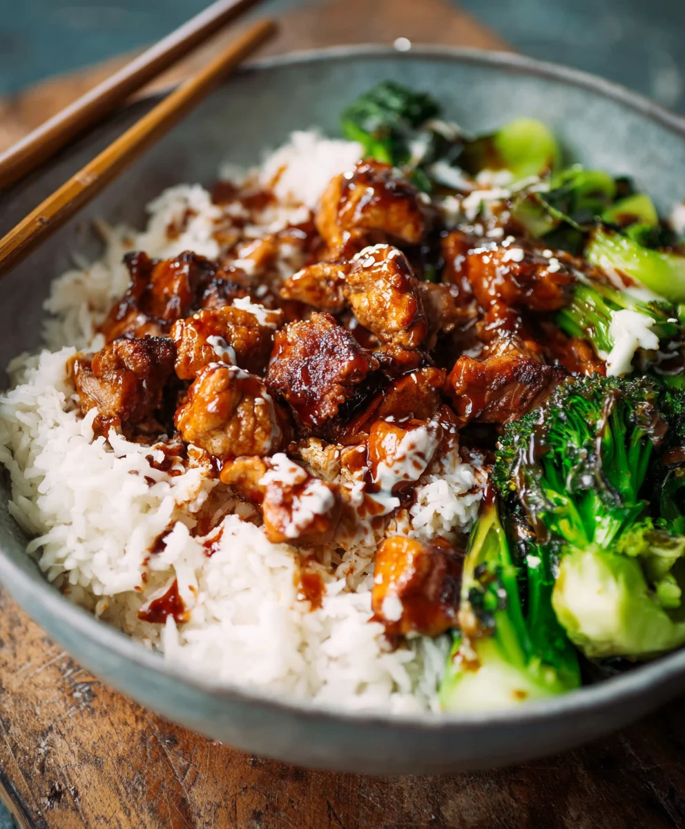 Easy Sticky Chicken Bowls Recipe-Quick & Delicious Meal
