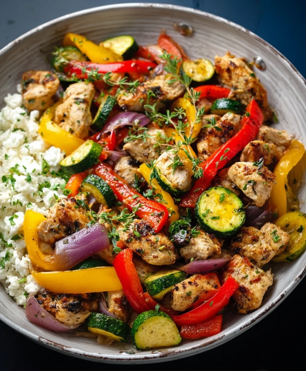Easy Mediterranean Chicken Stir Fry-Healthy Quick Dinner