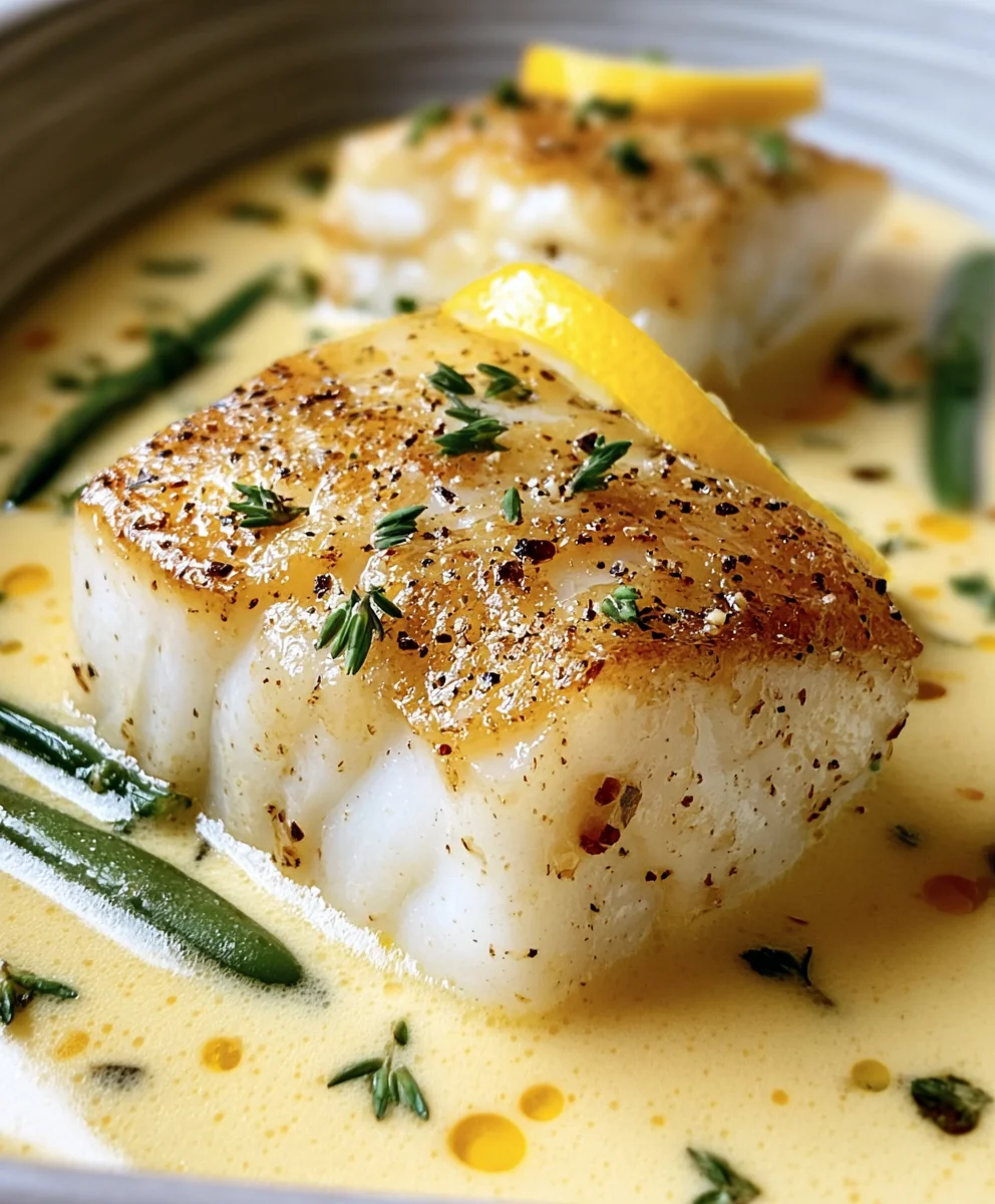 Easy Baked Cod Coconut Lemon Cream Sauce