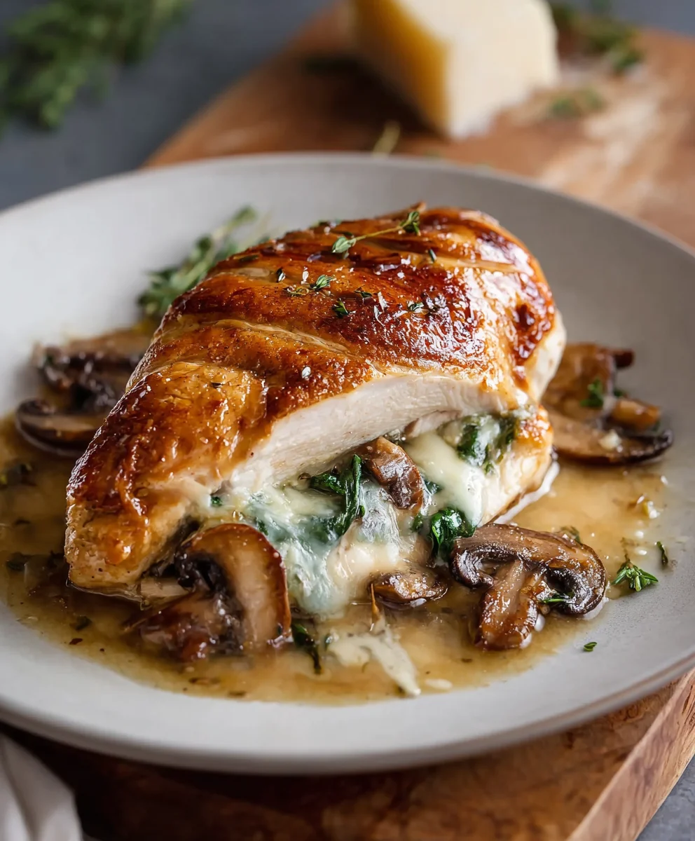 Mushroom Stuffed Chicken Breast - Easy Weeknight Meal