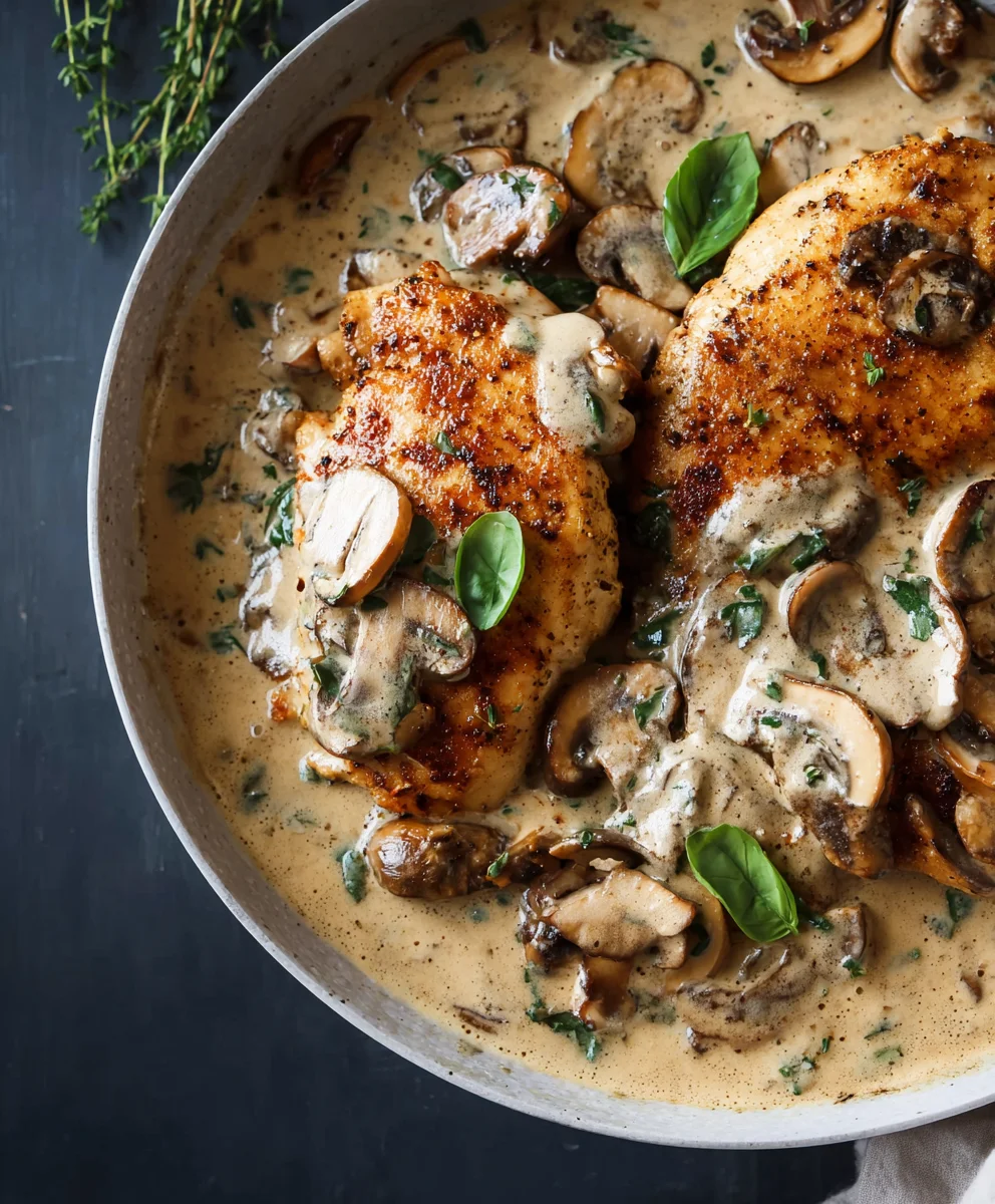 Creamy Mushroom Chicken-Easy Delicious Dinner