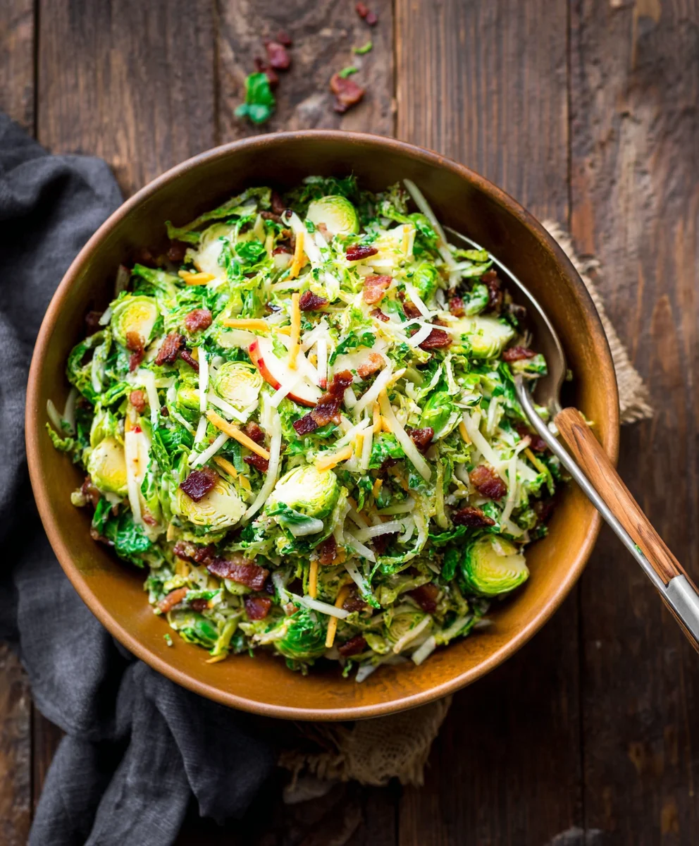 Brussels Sprout Apple Cheddar Beef Beef Bacon Salad