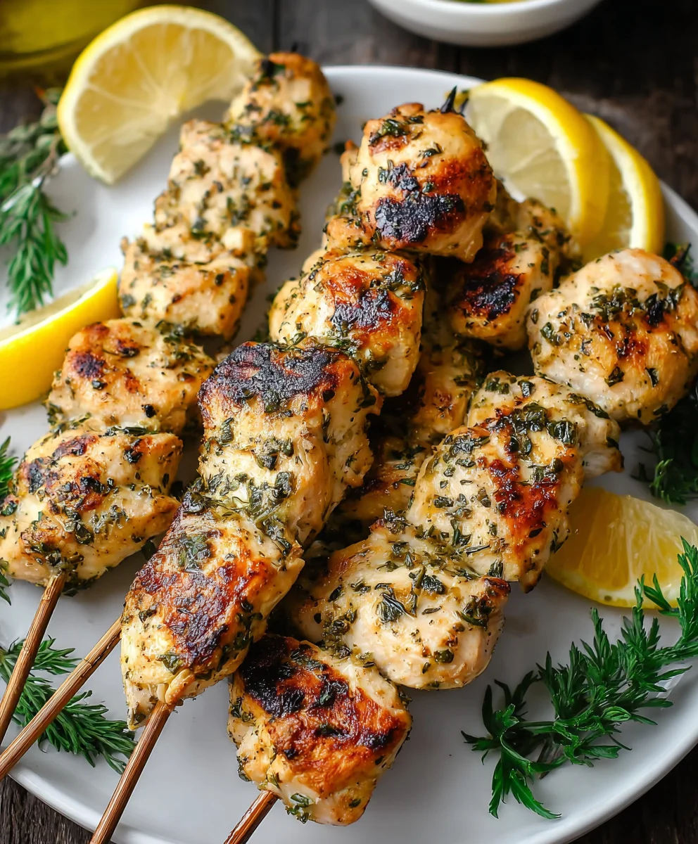 Lemon Herb Chicken Skewers - Easy Grilled Dinner