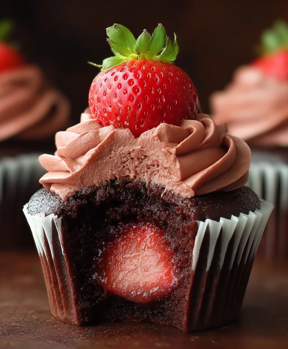Decadent Chocolate Strawberry Cupcakes Recipe-Pure Delight