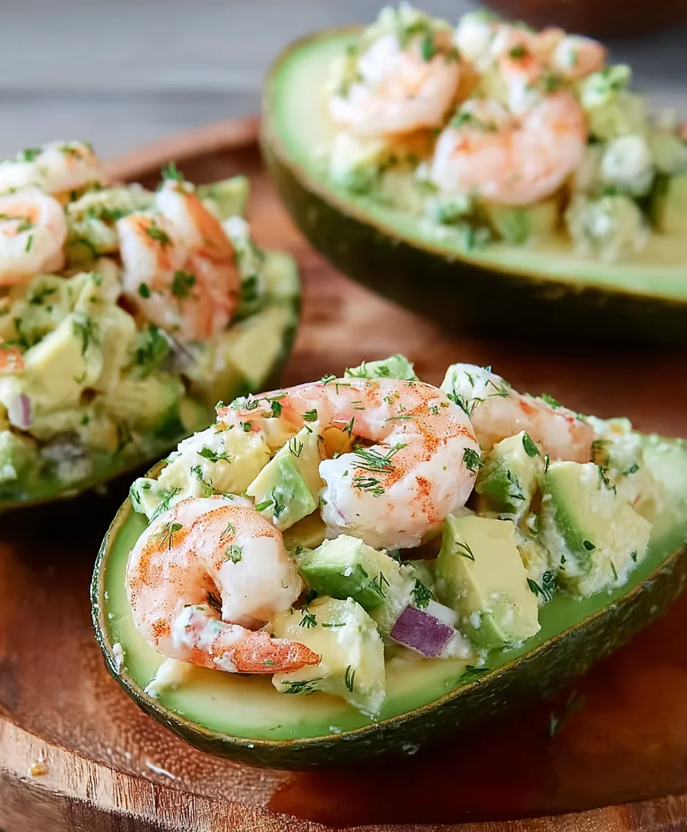 Shrimp Salad Stuffed Avocados-Light & Easy Meal
