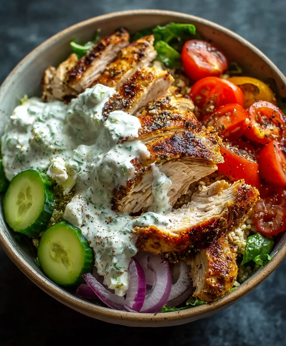 Easy Greek Chicken Gyro Bowl Recipe