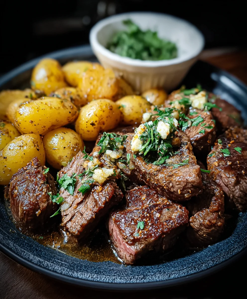 Garlic Butter Steak and Potatoes-Easy Dinner Recipe