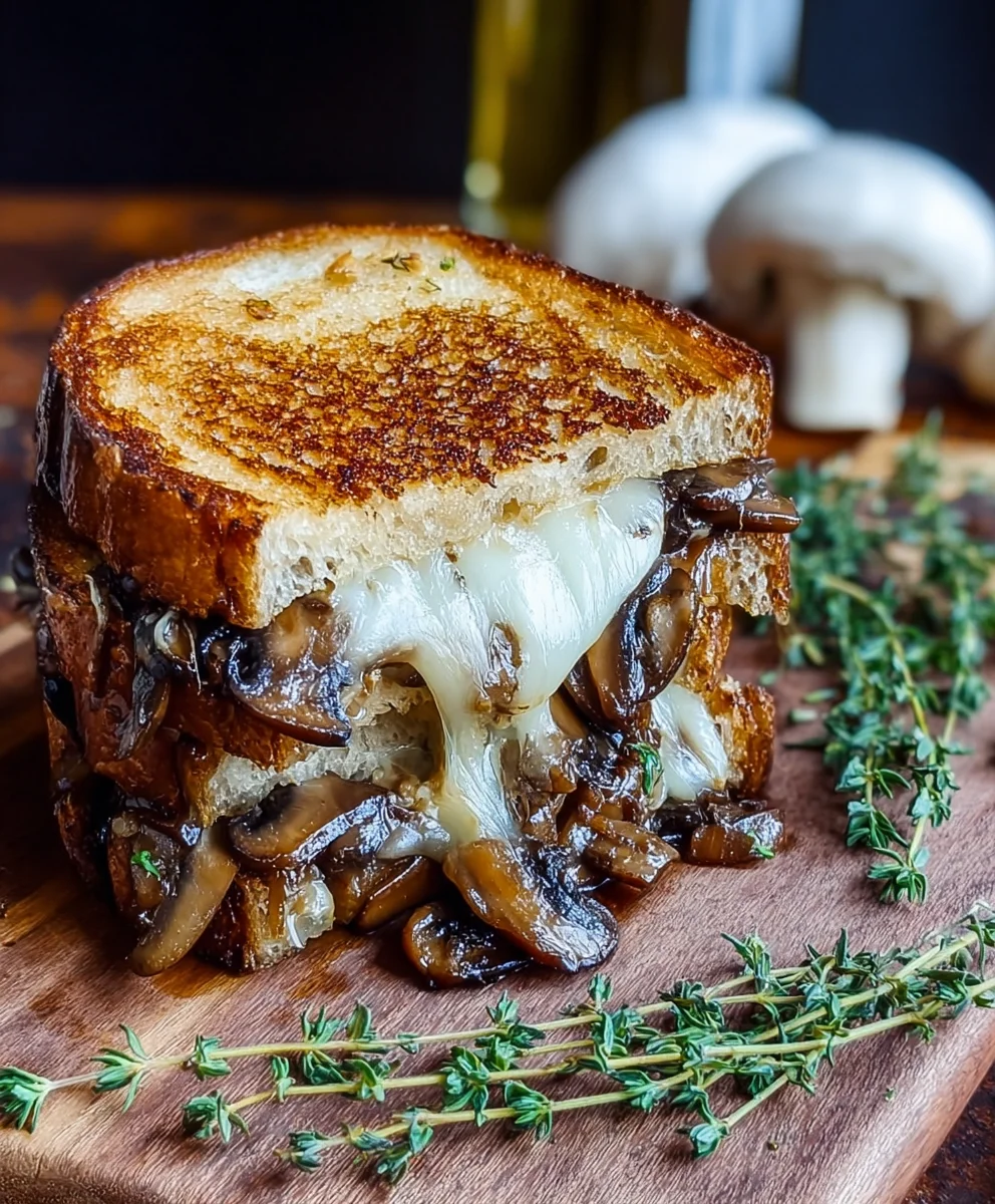 Caramelized Mushroom Grilled Cheese-Gourmet Comfort Food