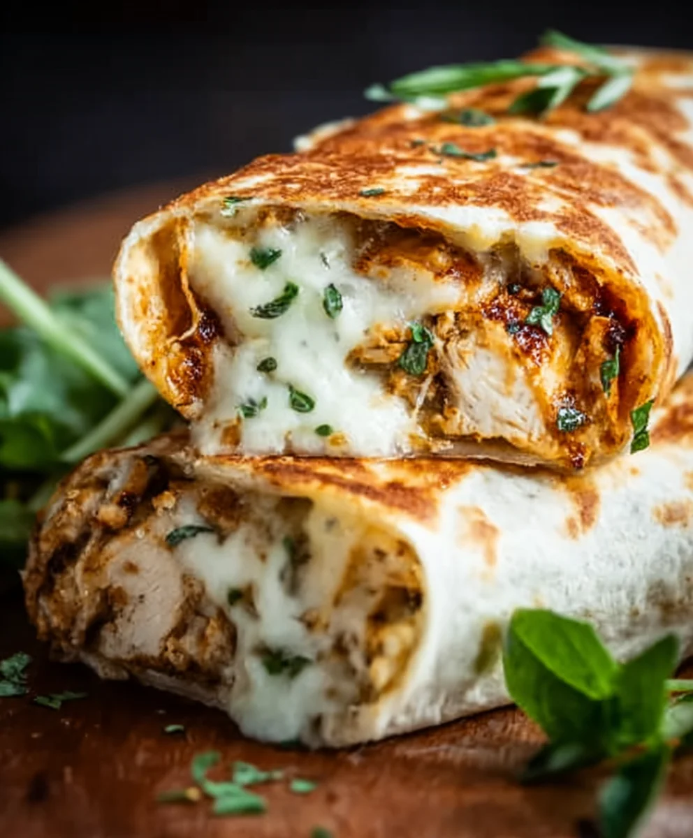 Cheesy Garlic Chicken Wraps- Easy Weeknight Meal