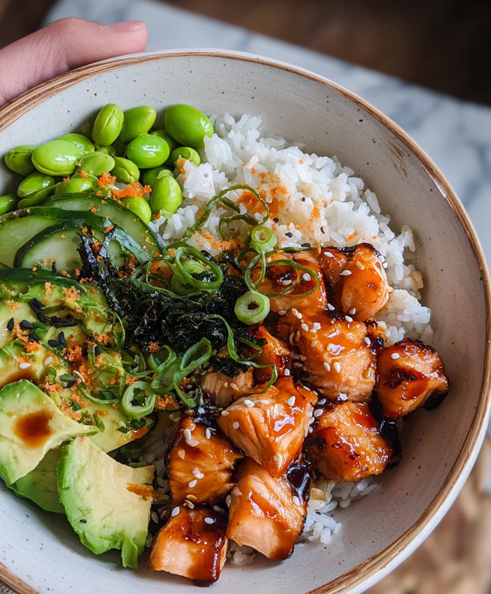 Easy Teriyaki Salmon Sushi Bowl - Gluten Free
