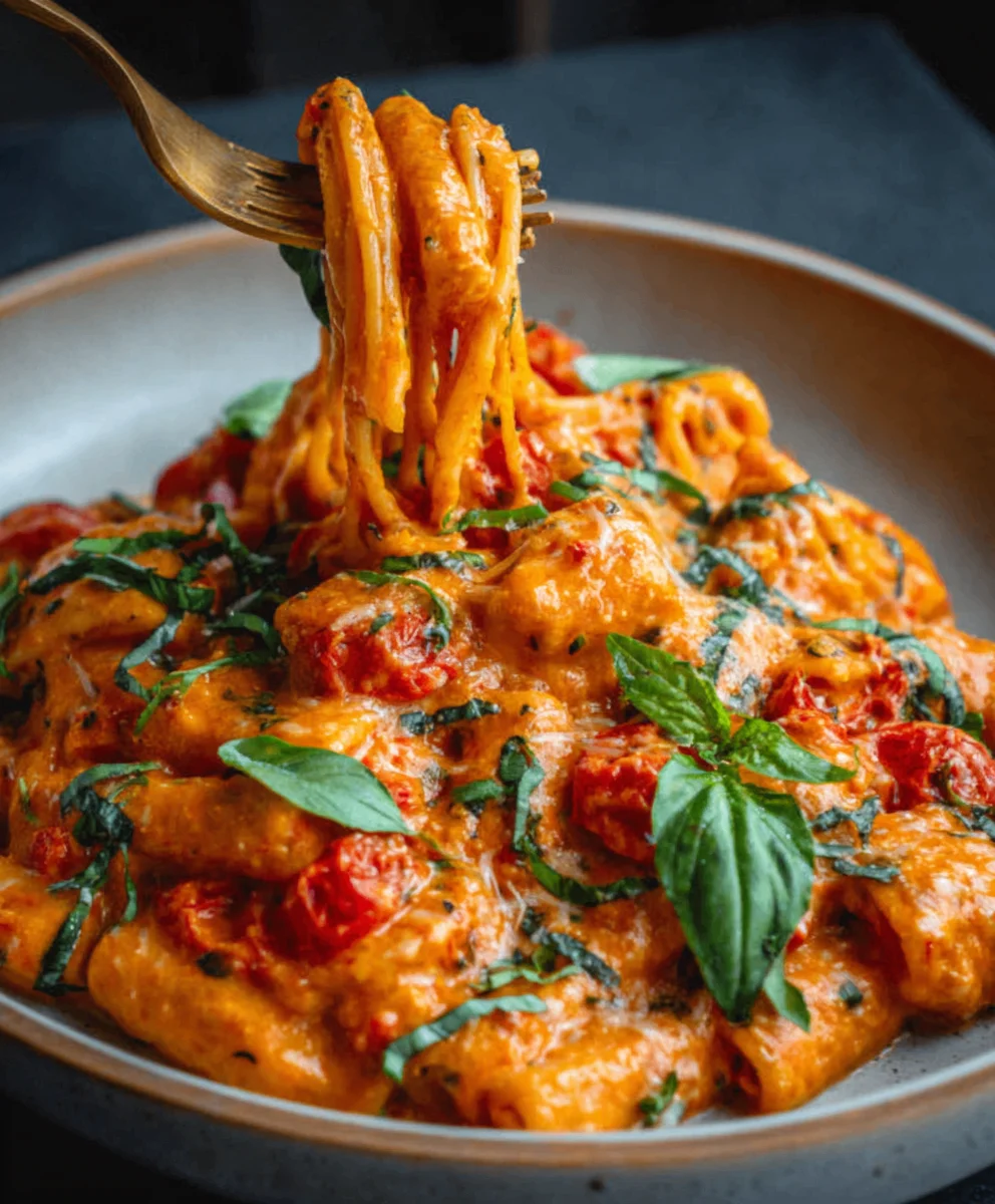 Creamy Tomato Garlic Pasta- Easy Weeknight Dinner