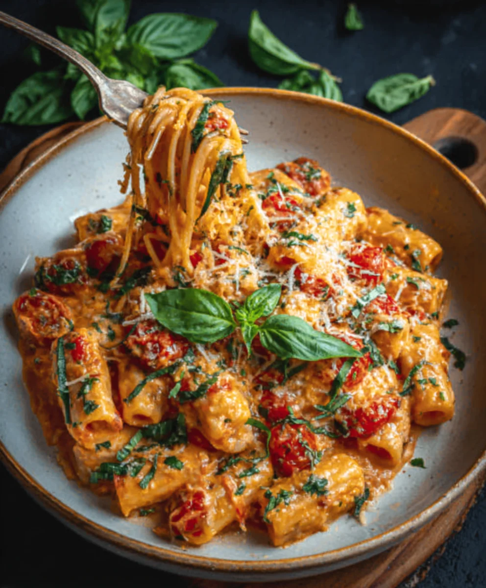 Creamy Tomato Garlic Pasta- Easy Weeknight Dinner