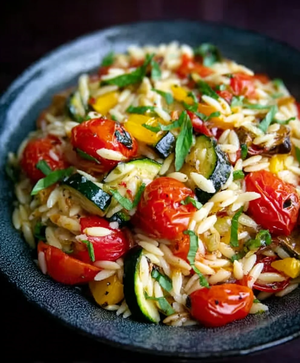 Roasted Vegetable Orzo - Easy Nutritious Meal
