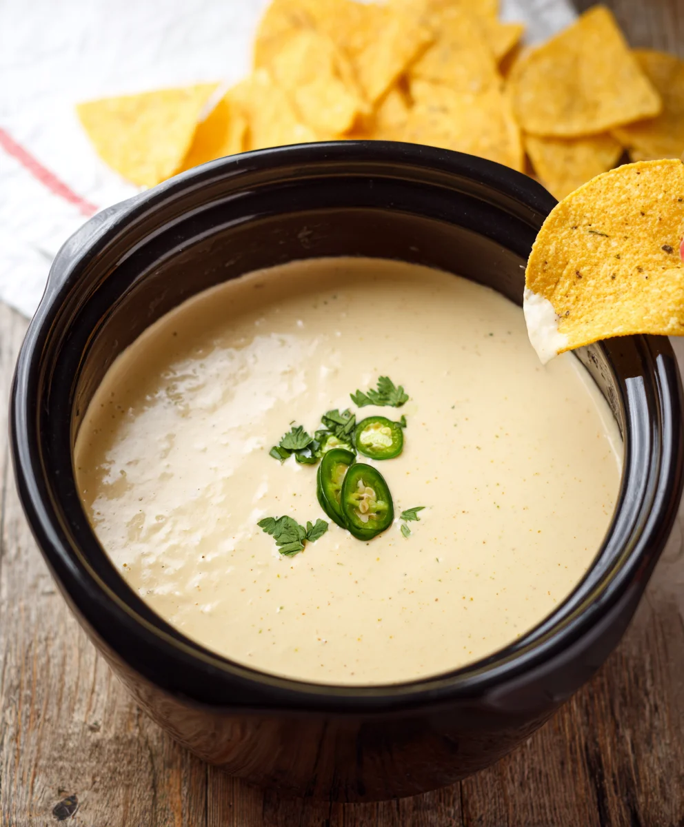 Easy Crockpot White Queso Dip Recipe - Creamy & Delicious