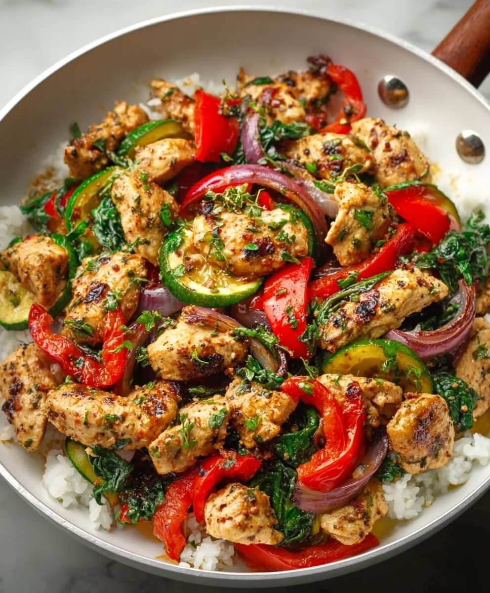 Easy Mediterranean Chicken Stir Fry-Healthy Quick Dinner