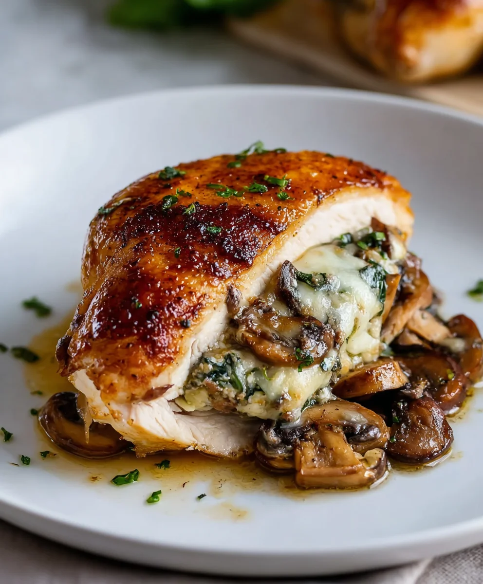 Mushroom Stuffed Chicken Breast - Easy Weeknight Meal