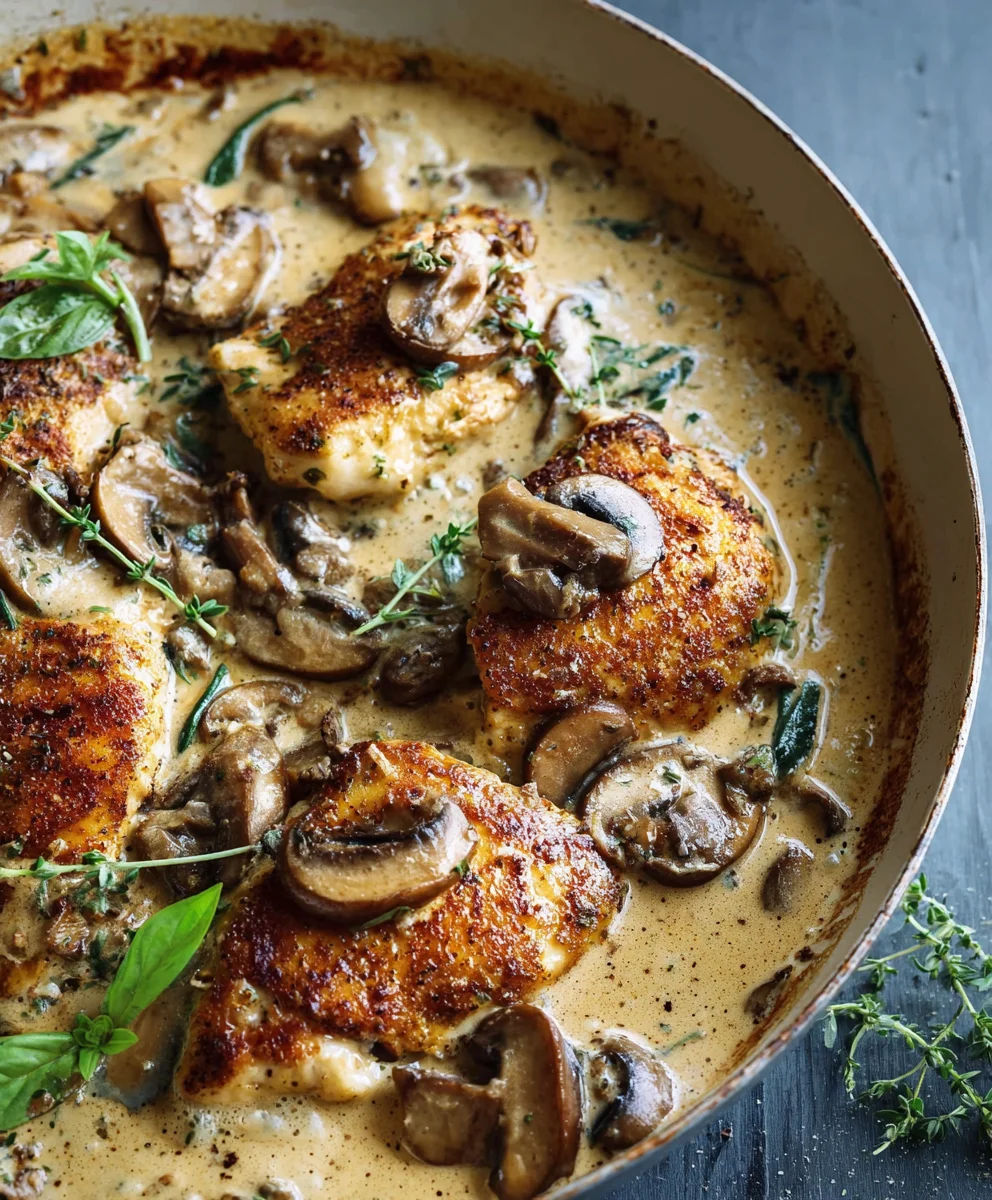 Creamy Mushroom Chicken-Easy Delicious Dinner