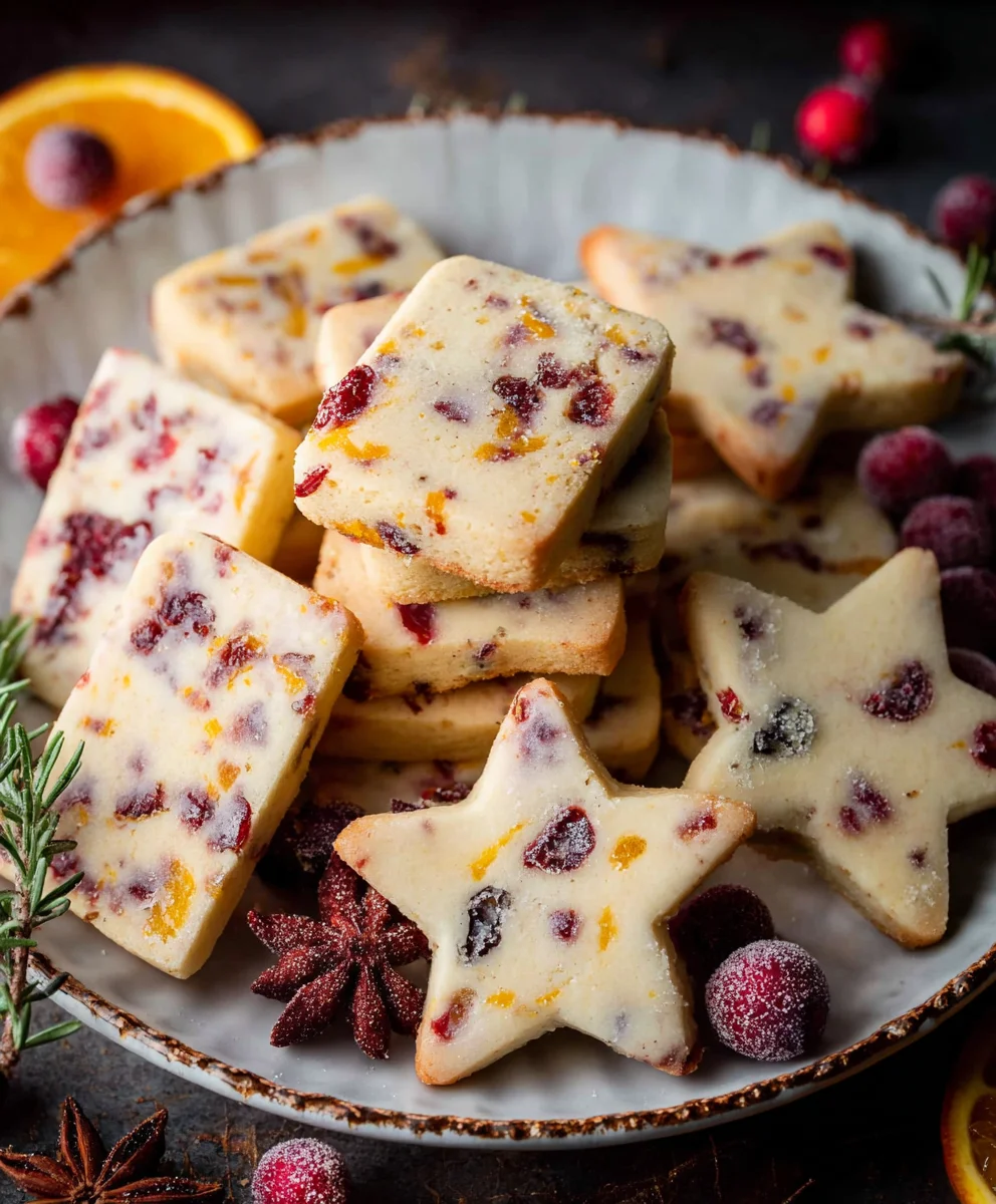 Cranberry Orange Shortbread Cookies-Festive & Delicious