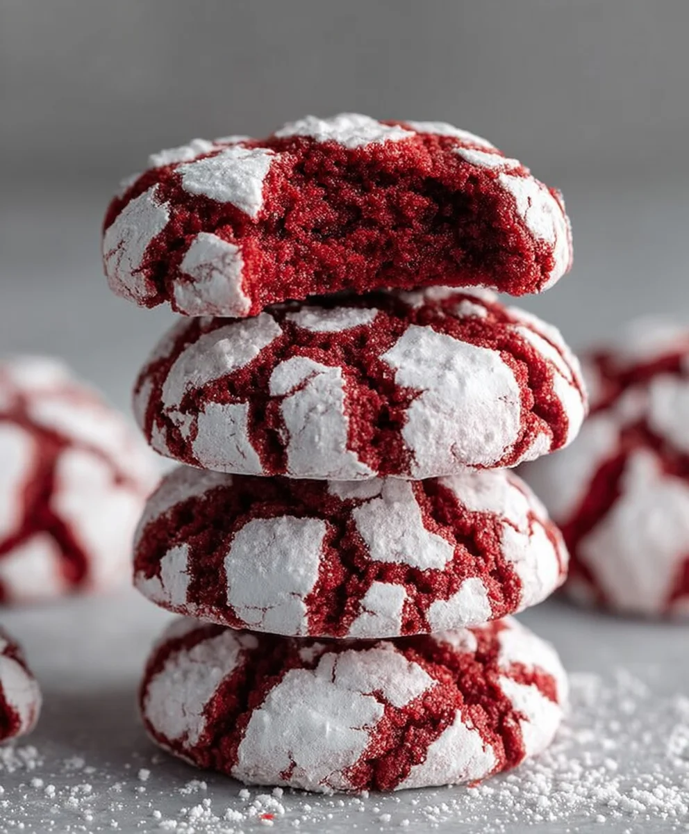 Easy Red Velvet Crinkle Cookies-Festive Dessert