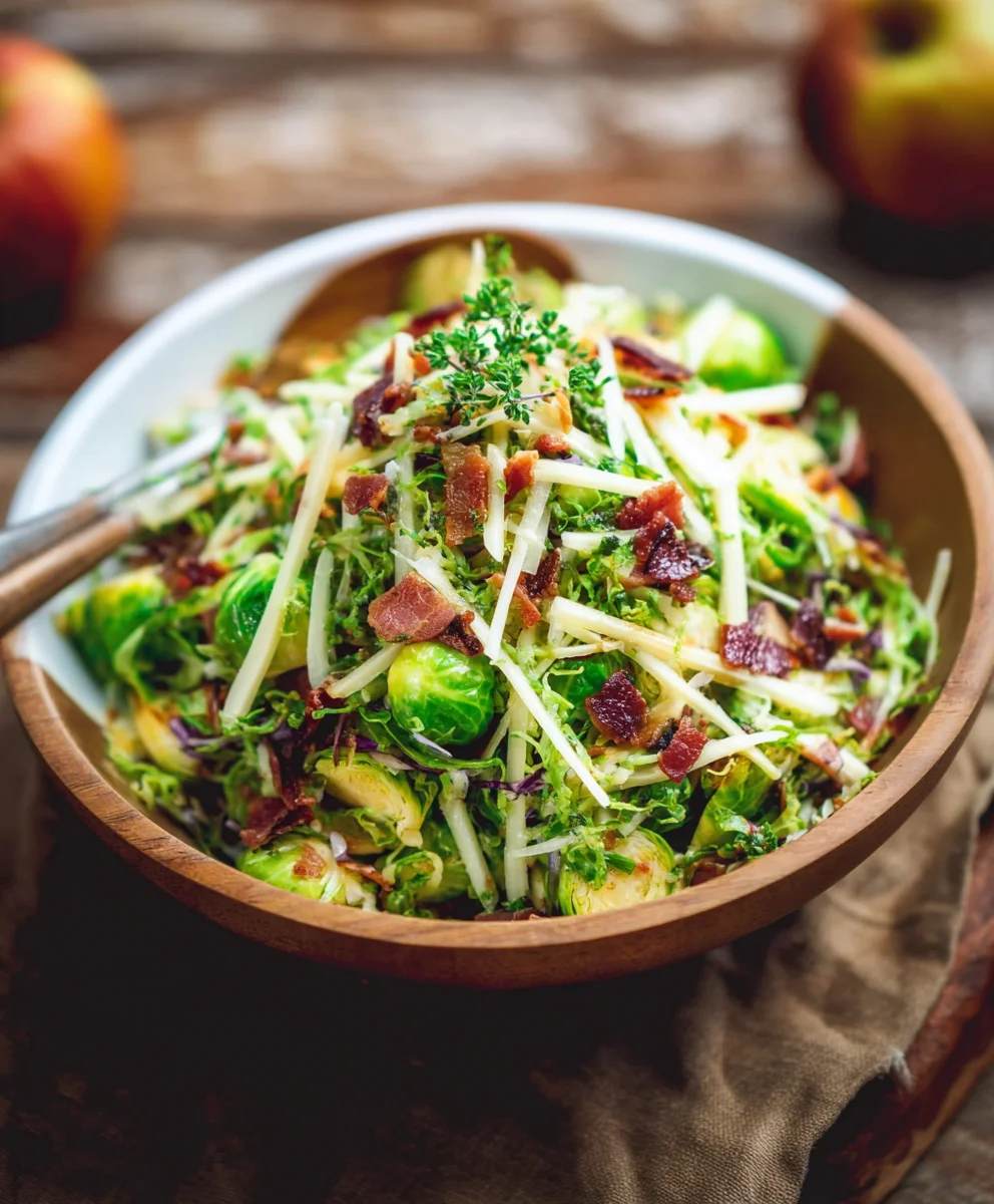 Brussels Sprout Apple Cheddar Beef Beef Bacon Salad