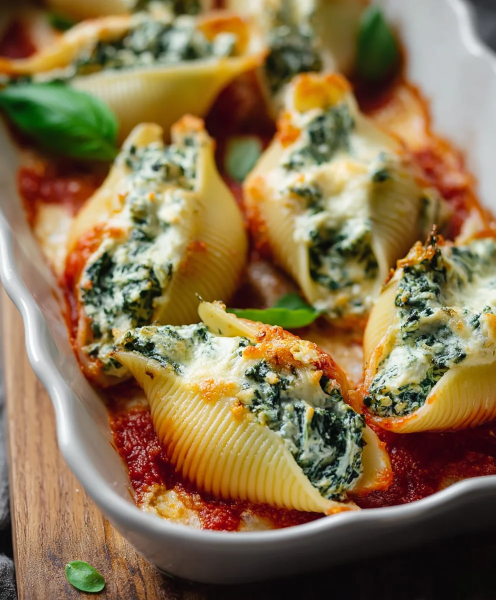 Spinach Ricotta Stuffed Shells - Easy & Delicious