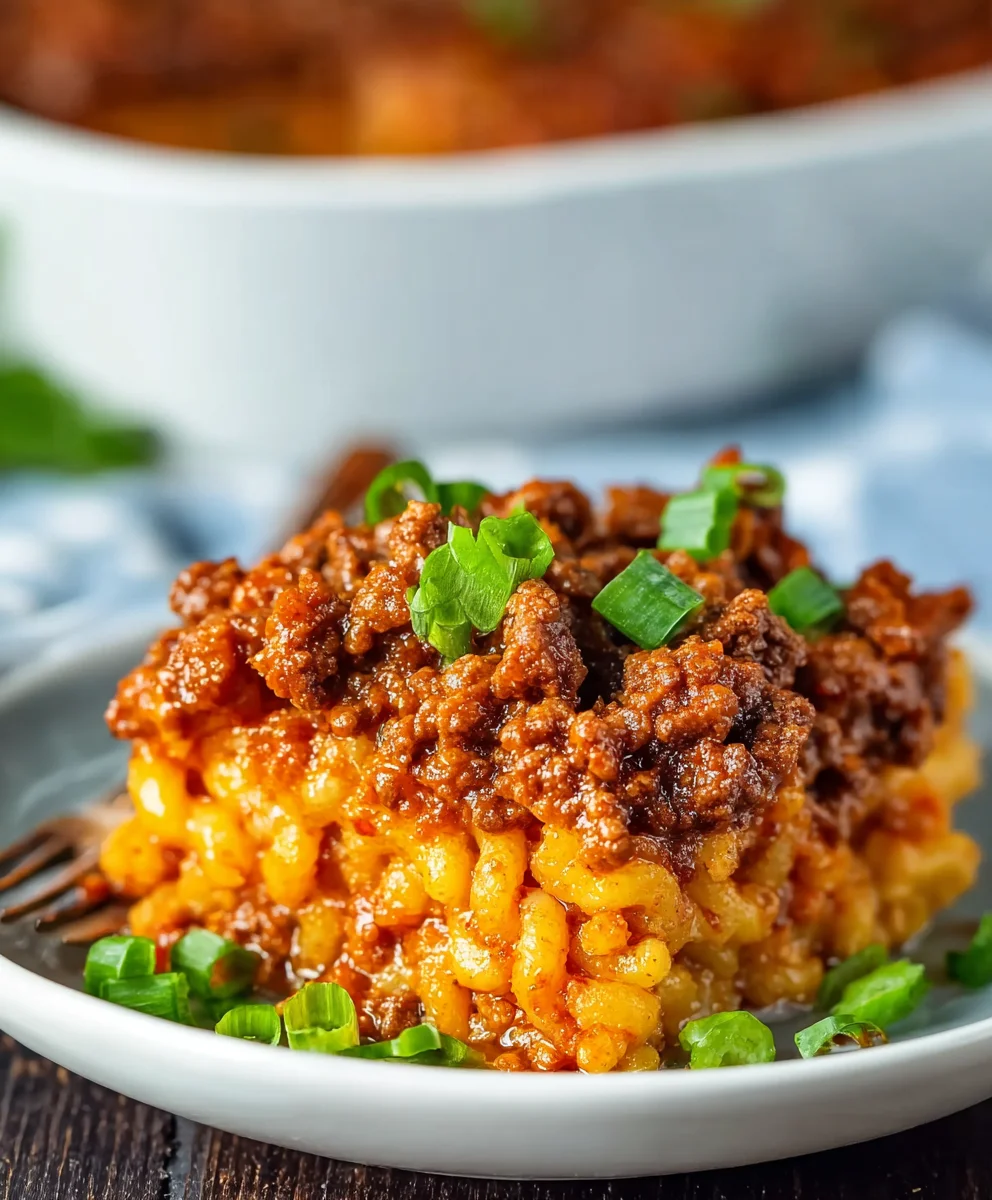 Easy Beef Sloppy Joe Casserole-Family Favorite