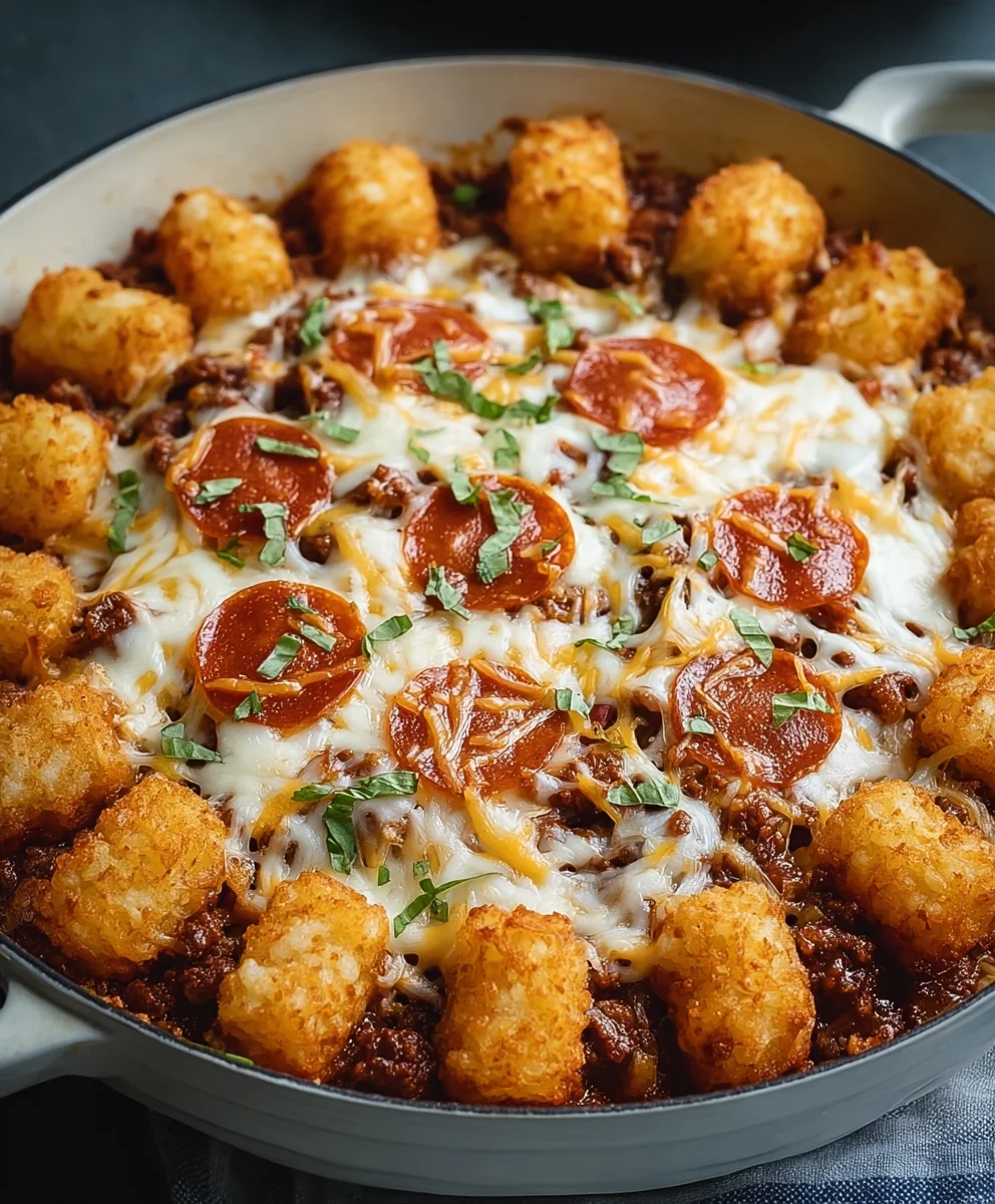 Easy Pizza Casserole with Tater Tots