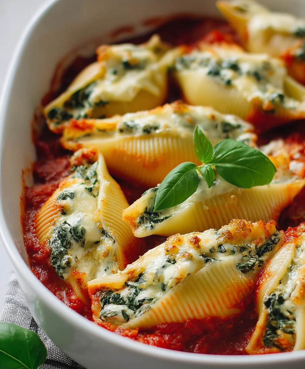 Spinach Ricotta Stuffed Shells - Easy & Delicious