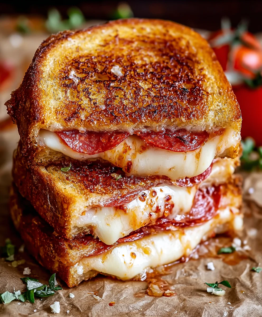 Beef Beef Pepperoni Pizza Grilled Cheese Recipe-Ultimate Comfort Food