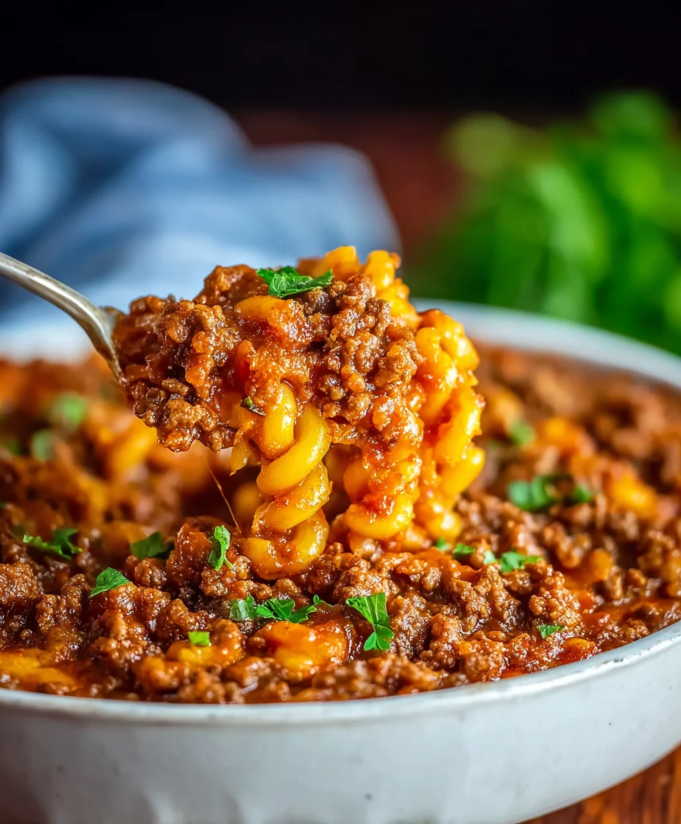 Easy Beef Sloppy Joe Casserole-Family Favorite