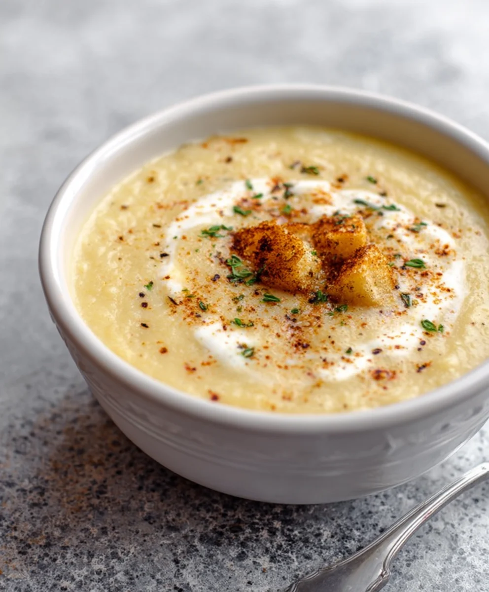 Creamy Vegan Roasted Garlic Potato Soup
