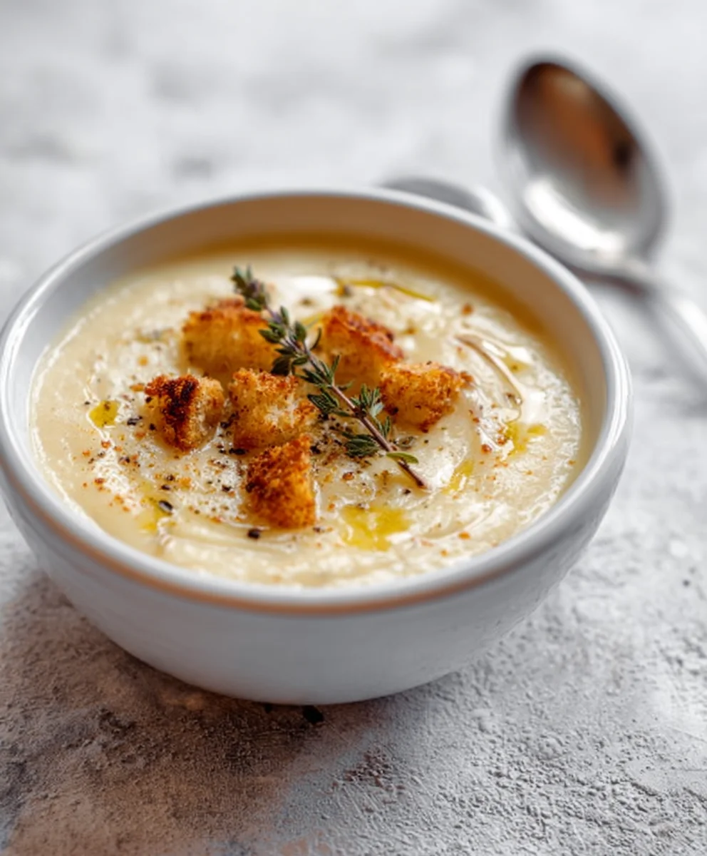 Creamy Vegan Roasted Garlic Potato Soup