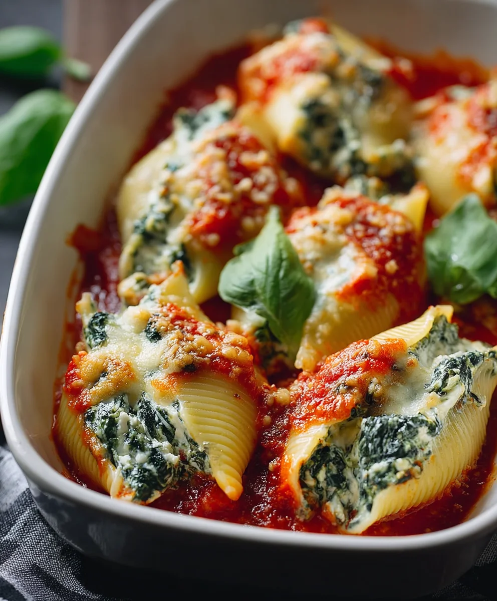 Easy Spinach Ricotta Stuffed Shells-Comfort Food