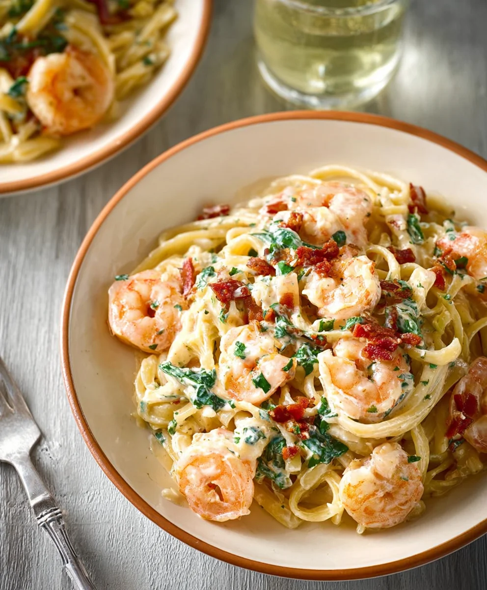 Creamy Tuscan Shrimp Linguine Recipe-Easy & Delicious