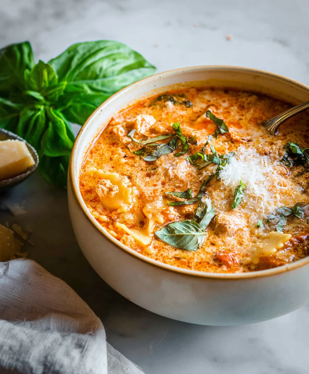Easy Creamy Beef Lasagna Soup Recipe-Quick Dinner
