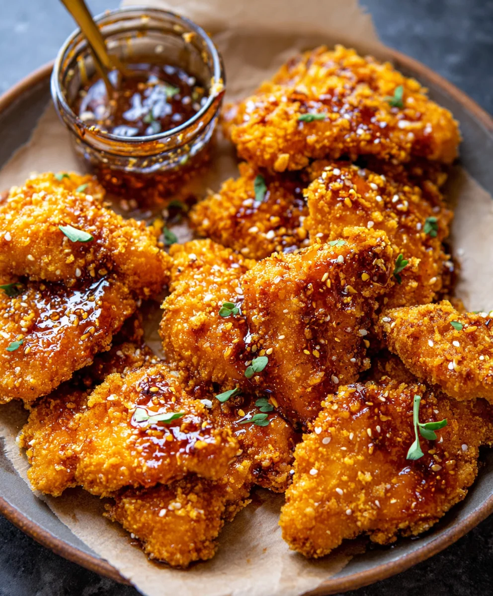 Baked Crunchy Hot Honey Chicken Recipe