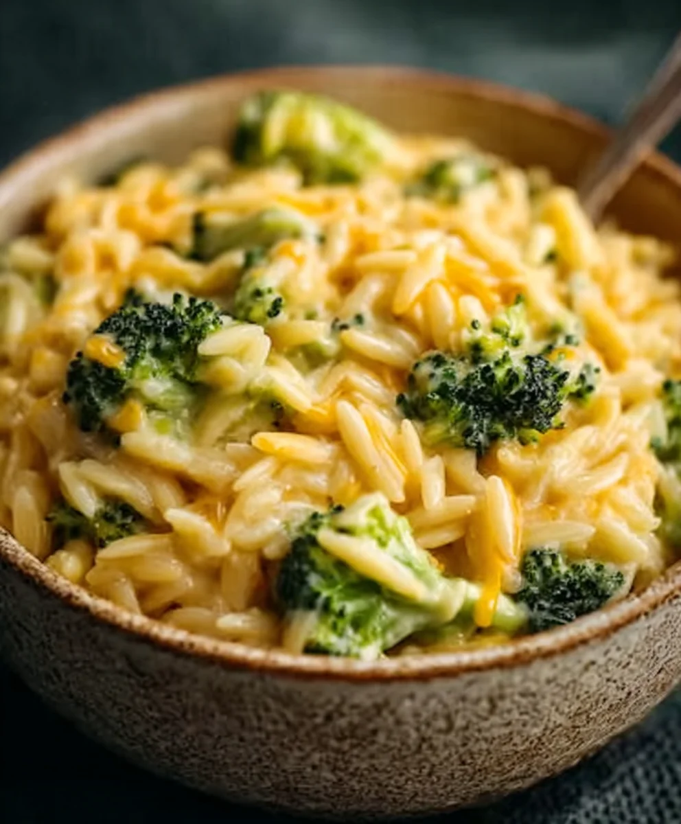 Creamy Broccoli Cheddar Orzo - Easy One-Pot Dinner