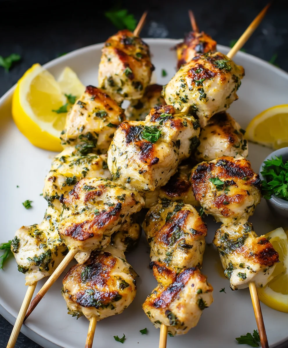 Lemon Herb Chicken Skewers - Easy Grilled Dinner