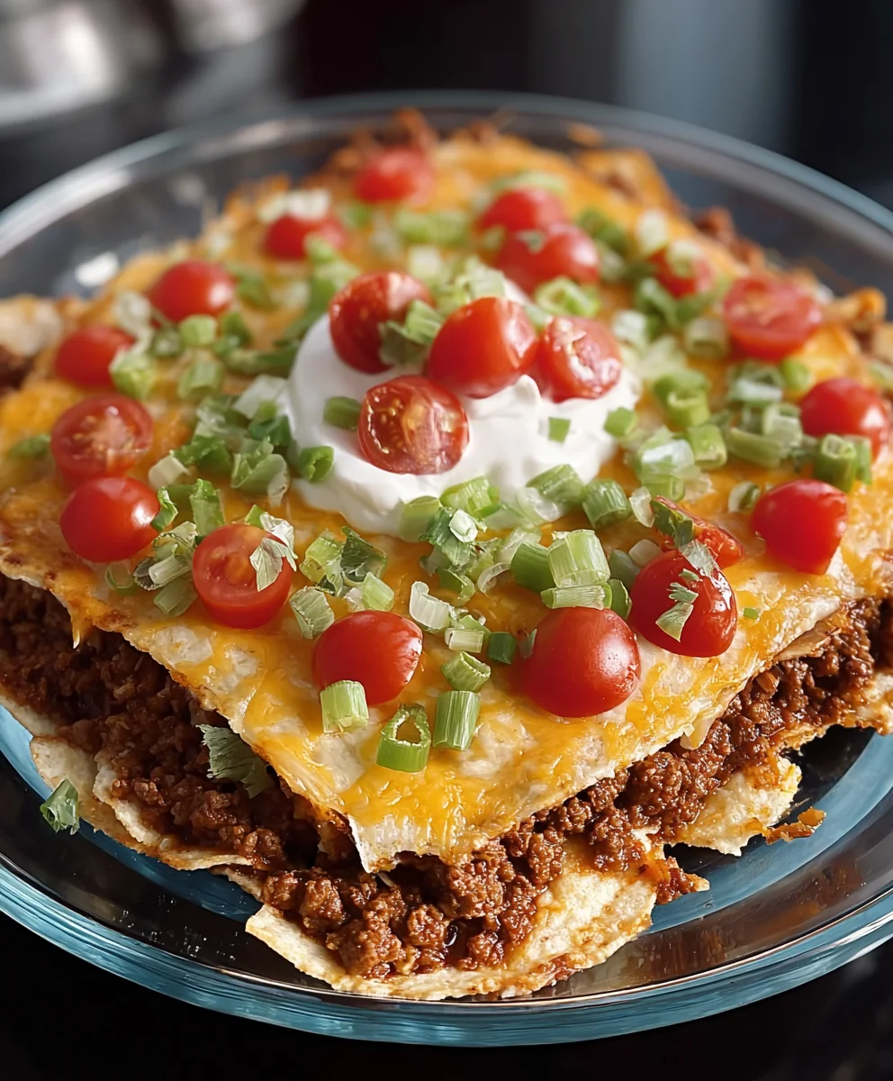 Easy Layered Beef Taco Bake Recipe