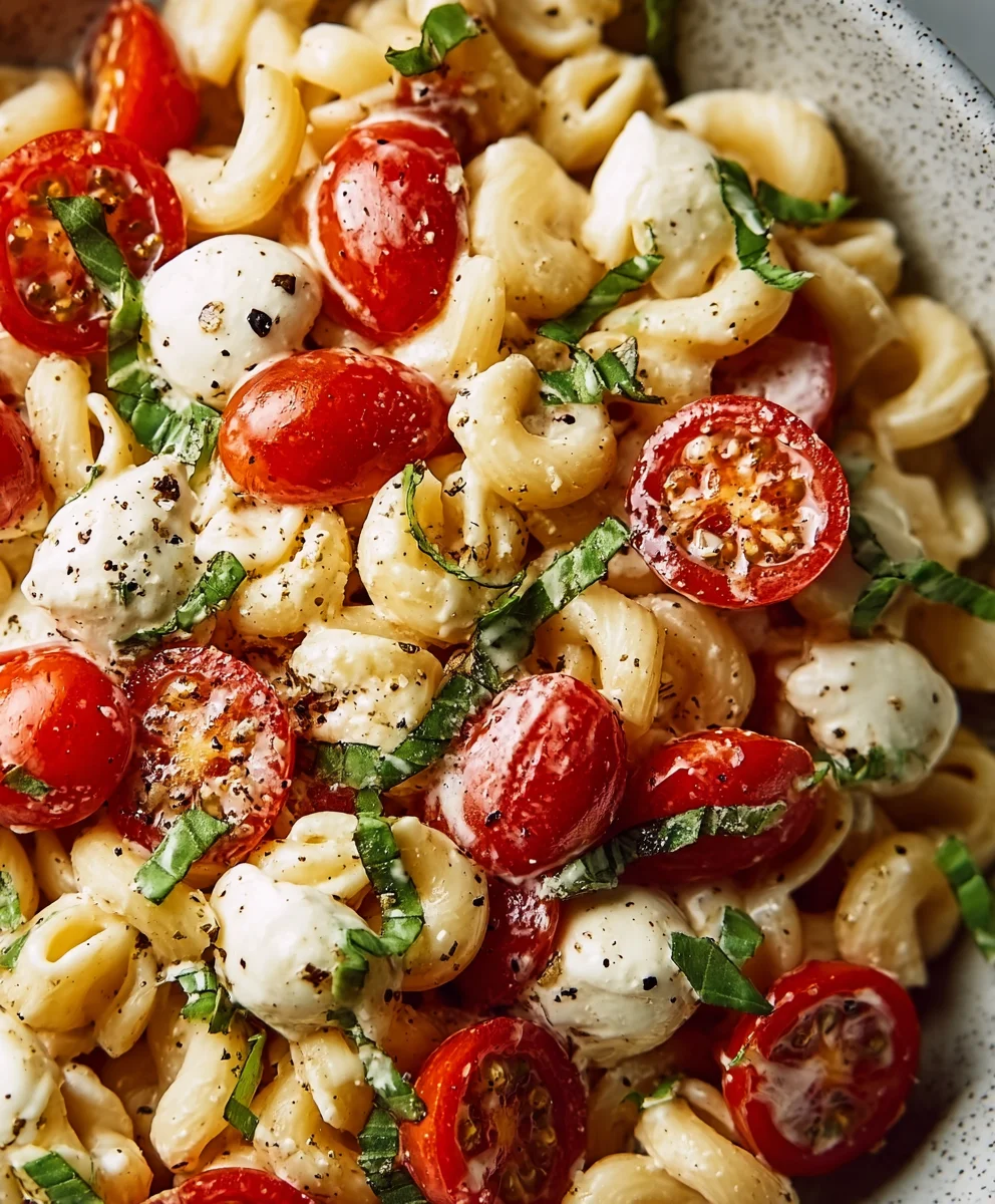 Creamy Caprese Pasta Salad