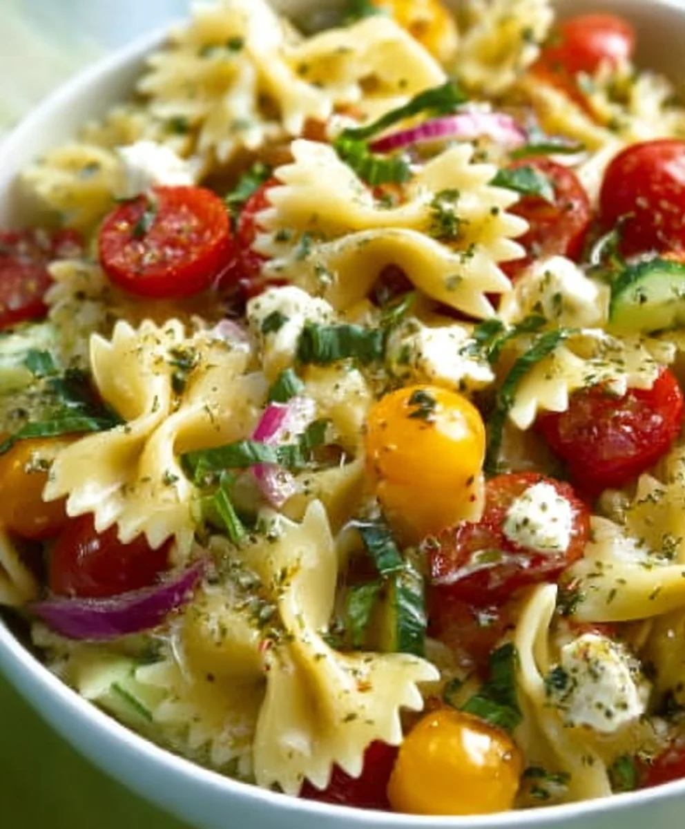 Easy Bow Tie Pasta Salad Recipe- A Crowd Favorite