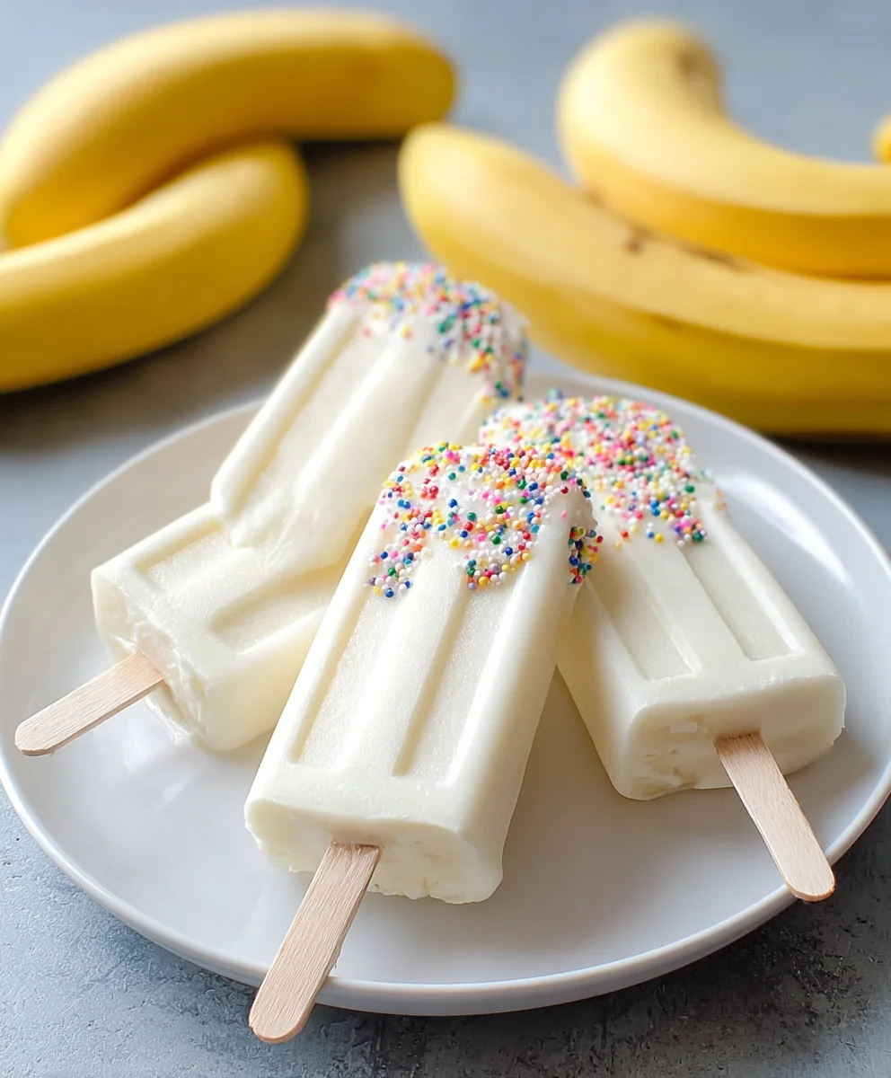 Easy Frozen Banana Yogurt Popsicles - Healthy Treat