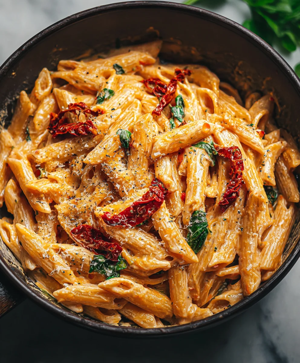 Creamy Vegan Sun Dried Tomato Pasta - Easy Recipe