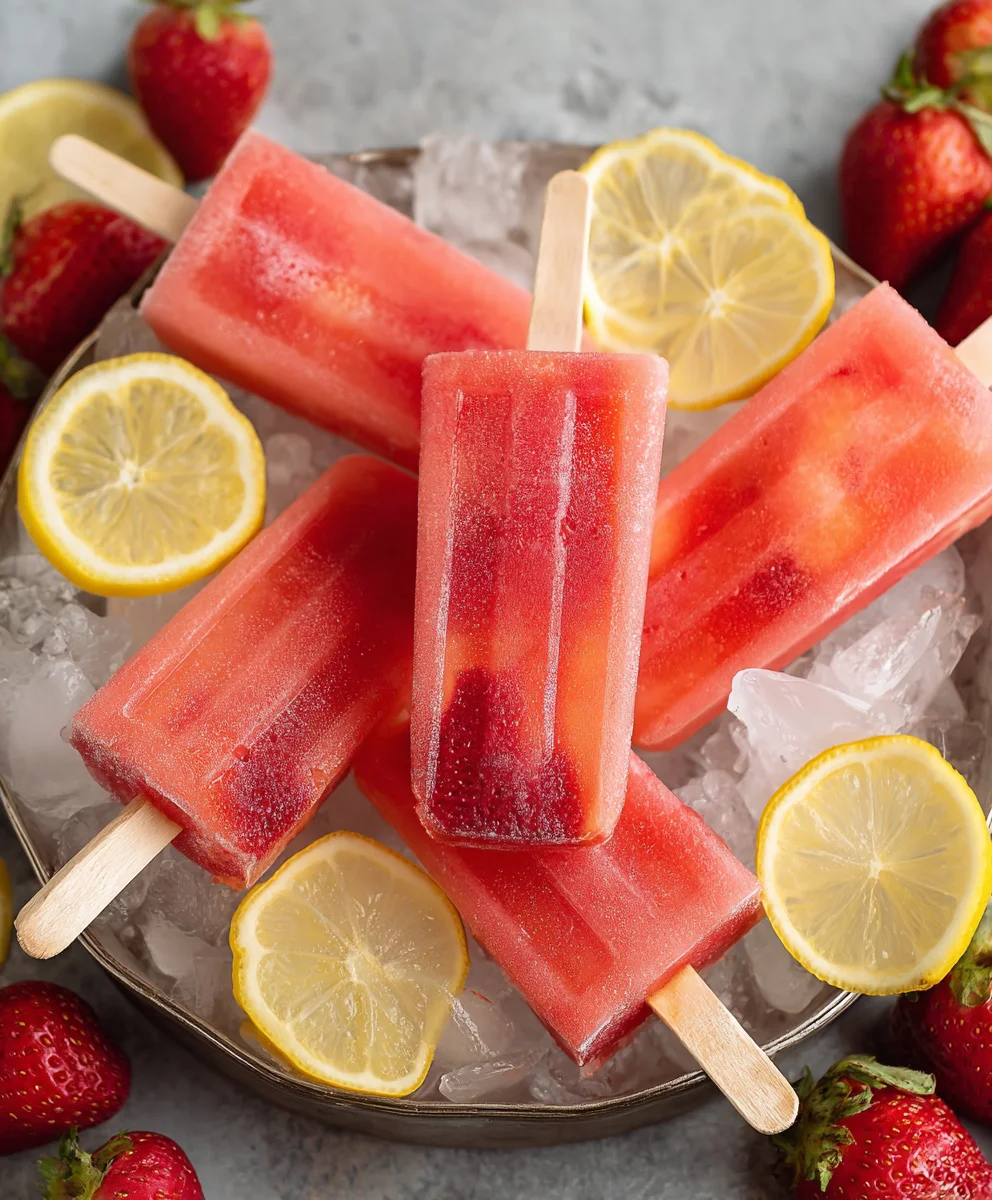Strawberry Lemonade Popsicles-Sweet & Tangy Refreshment